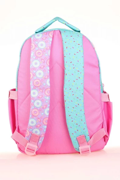 Kaukko Kids Yeşil Pembe Sevimli Kedi Kız Çocuk Okul Sırt Çantası - Resim 2