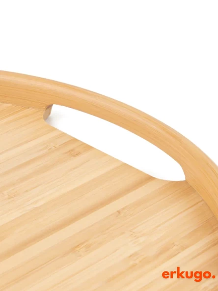 3'lü Bambu Oval Tepsi, Servis Tepsileri, İskandinav Tepsi Seti, Çay Tepsisi - 3