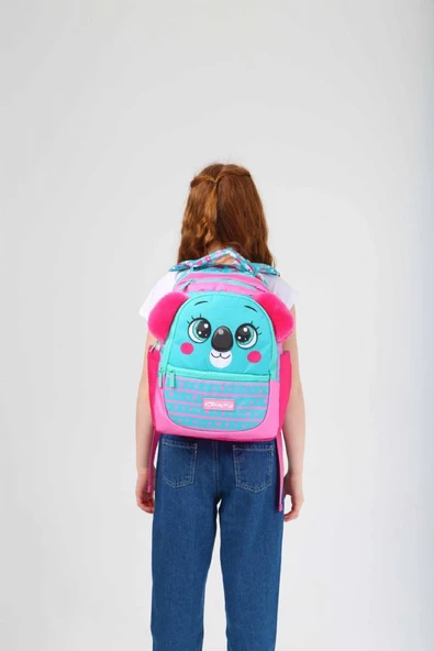 Kaukko Kids Sevimli Koala Yeşil Kız Çocuk Okul Sırt Çantası - Resim 4