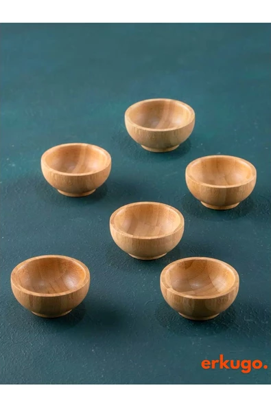 6 Adet Bambu Sunum Kasesi, Çerezlik, Kase, Servis Kasesi, Sosluk, Reçel Kasesi - 2