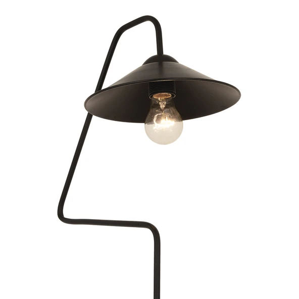 Helga Siyah Modern Tasarım Retro Metal Lambader - Resim 4