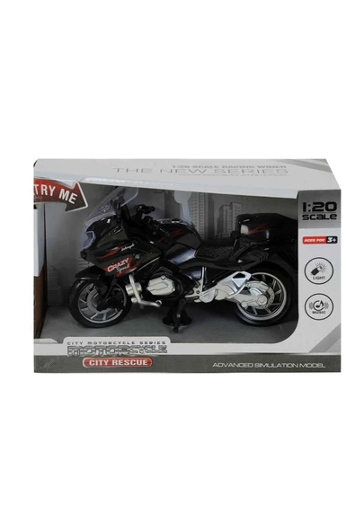 1:20 Ölçekli City Rescue Racing Winer Motosiklet Modeli