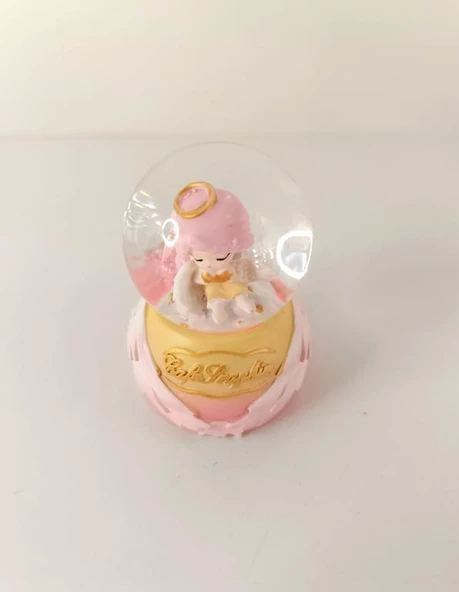 Kar Küresi Işıklı Melek Kar Küresi Ev Ofis Dekor Biblo Obje