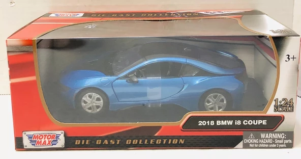 1:24 Ölçekli BMW i8 Coupe 2018 Döküm Model Araç