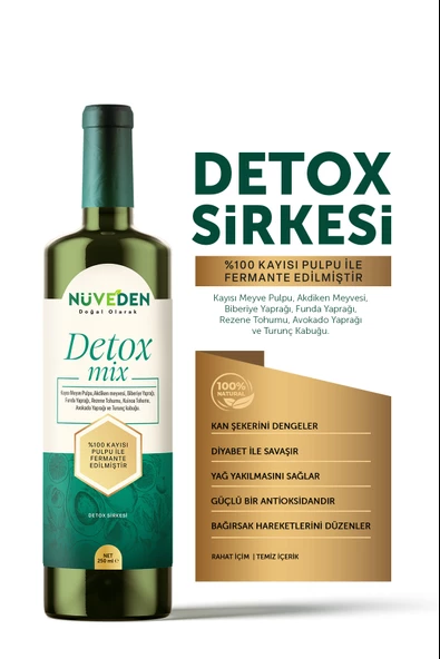 NÜVEDEN Detox Sirke Prebiyotik Ödem Atmaya Ve Kilo Vermeye Yardımcı Kayısı Pulplu 250 ml - 4