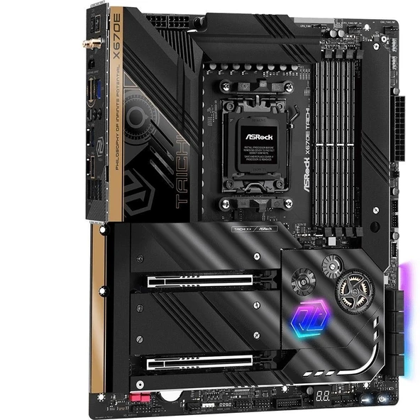 ASROCK X670E TAICHI Amd X670E Soket AM5 DDR5 6600Mhz (O.C) Wi-Fi 6E M.2 E-ATX Anakart - Resim 4