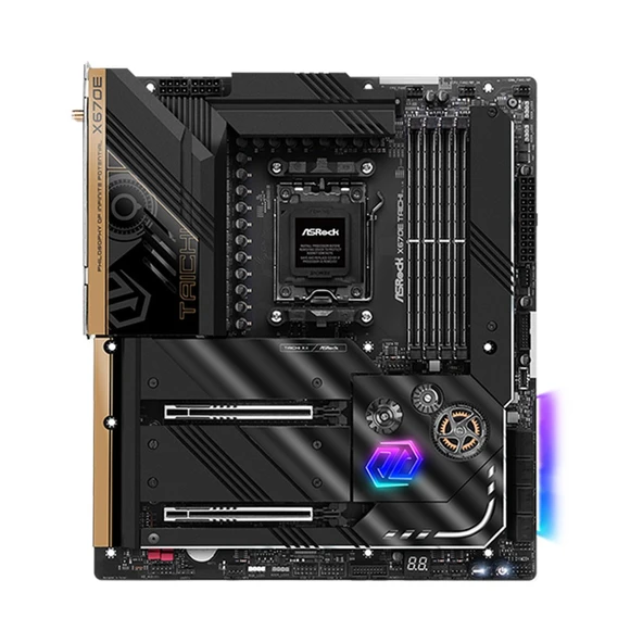 ASROCK X670E TAICHI Amd X670E Soket AM5 DDR5 6600Mhz (O.C) Wi-Fi 6E M.2 E-ATX Anakart ürün görseli 1