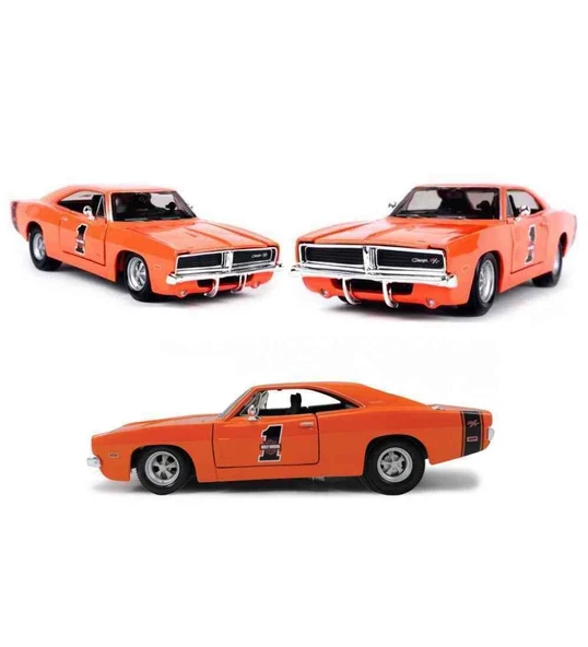 1969 Dodge Charger R/T Turuncu 1:25 Model Araba - 3