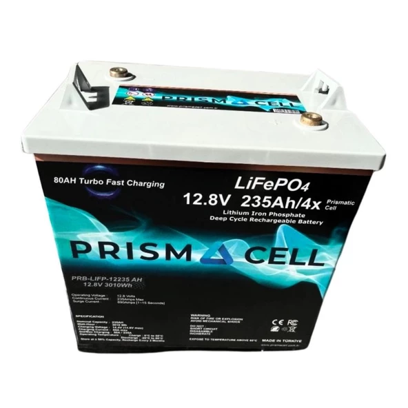 Prismacell LIFEPO4 Akü 235ah 12.8 Volt Turbo FAST CHARGING Karavan, Marin, Solar Yaşam Aküsü ürün görseli