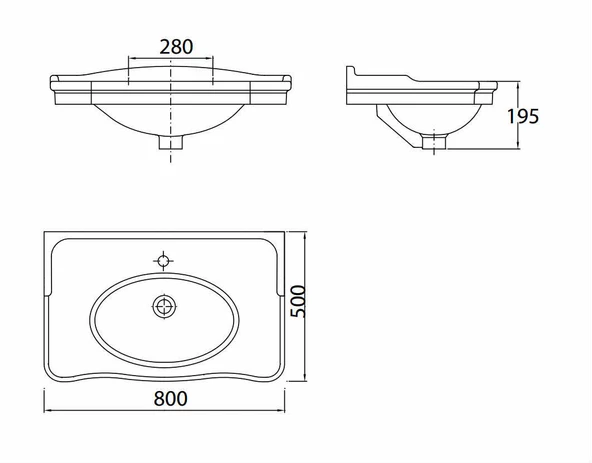 Creavit AN100 Antik Lavabo 100 cm - 2