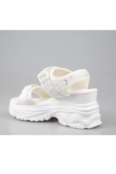 Guja 24Y413-9 Kadın Dolgu Topuk Sandalet Beyaz 36-40 - 3