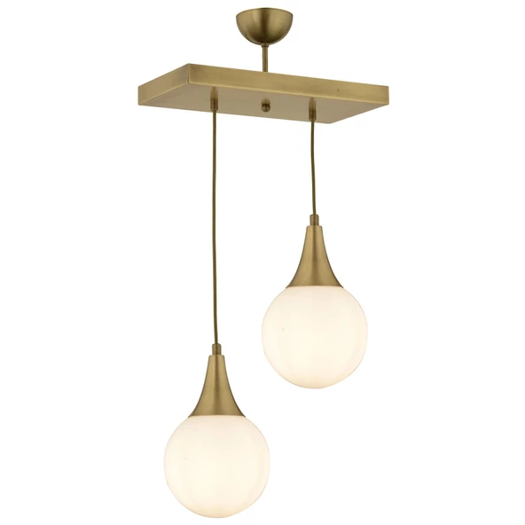 Apliqa Damla 2 Li Sıralı Eskitme Modern Sarkıt Mutfak Oturma Odası Salon Sarkıt Avize - 4