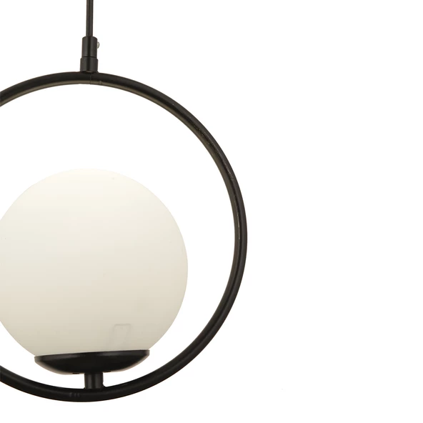 Apliqa Luis Tekli Siyah Sarkıt Beyaz Camlı Modern Sarkıt Mutfak Salon Sarkıt Avize - 8