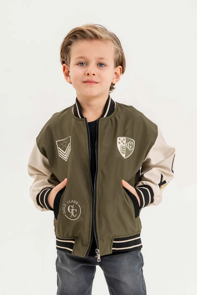 Gold Class Nakışlı Çift Cepli Su Geçirmez Kolej Erkek Çocuk Ceket - 3