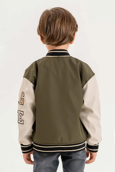 Gold Class Nakışlı Çift Cepli Su Geçirmez Kolej Erkek Çocuk Ceket