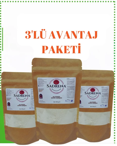 SADRENA GLUTENSİZ EKMEK KARIŞIMI 3'LÜ AVANTAJ PAKETİ