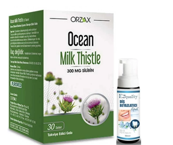 Orzax Ocean Milk Thistle Takviye Edici Gıda 30 Tablet - Diş Beyazlatıcı Köpük Hediye