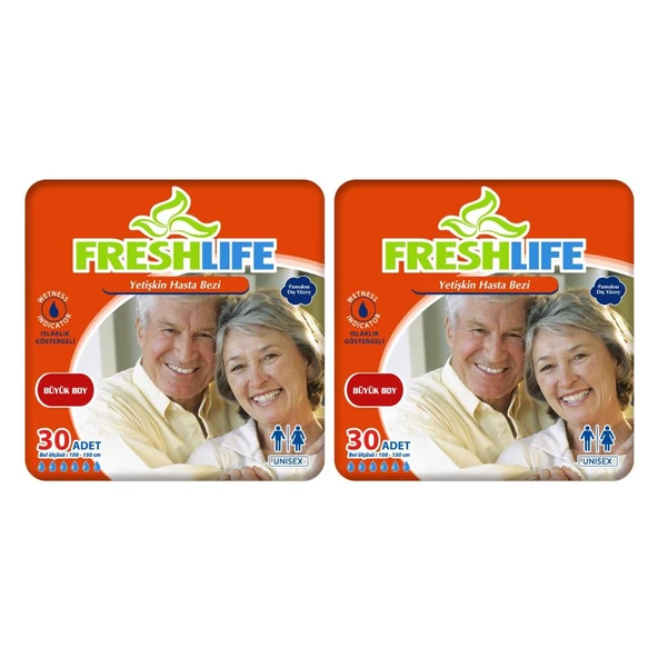 Freshlife Belbantlı Büyük Boy (L) 30'lu 2 Paket Yetişkin Hasta Bezi