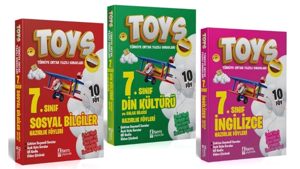 İsem Yayıncılık 7. Sınıf TOYS Sosyal Bilgiler + Din + İngilizce Soru Bankası Seti