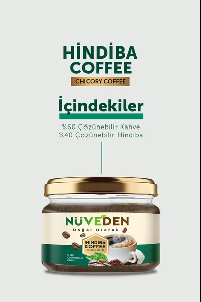 NÜVEDEN Hindiba Kahvesi %100 Doğal Detox Diyet Kahve 1 Aylık - (60 KULLANIM) Net 150gr - 6