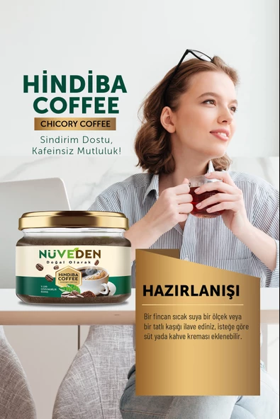 NÜVEDEN Hindiba Kahvesi %100 Doğal Detox Diyet Kahve 1 Aylık - (60 KULLANIM) Net 150gr - 4