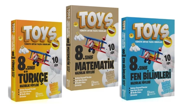 İsem Yayıncılık 8. Sınıf TOYS Türkçe + Matematik + Fen Bilimleri Soru Bankası Seti