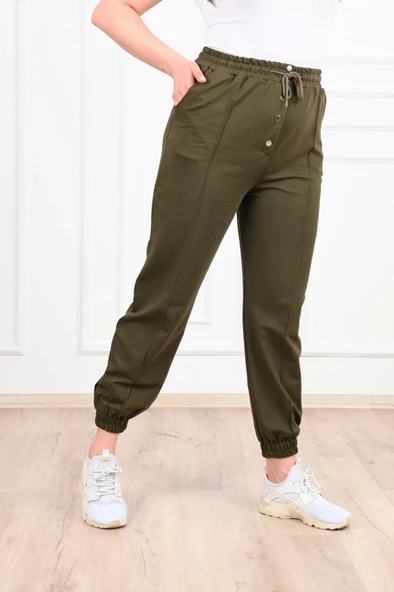 Kadın Düğmeli Büyük Beden Eşofman Altı 6055-22 - 10