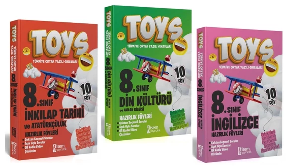 İsem Yayıncılık 8. Sınıf TOYS İnkilap + Din + İngilizce Soru Bankası Seti