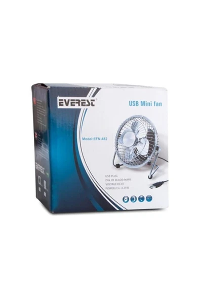 Siyah Masaüstü Metal Siyah Usb Fan Mini Vantilatör - 4