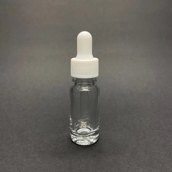 10Ml Beyaz Plastik Kapaklı Şeffaf Cam Damlalıklı Şişe ,  10 Cc Saydam Cam Damlalıklı Şişe x 6 Adet - Resim 2