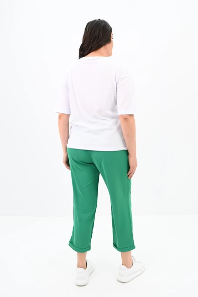 Kadın Büyük Beden Baskı Detaylı T-shirt Takım 8105-24 - 12