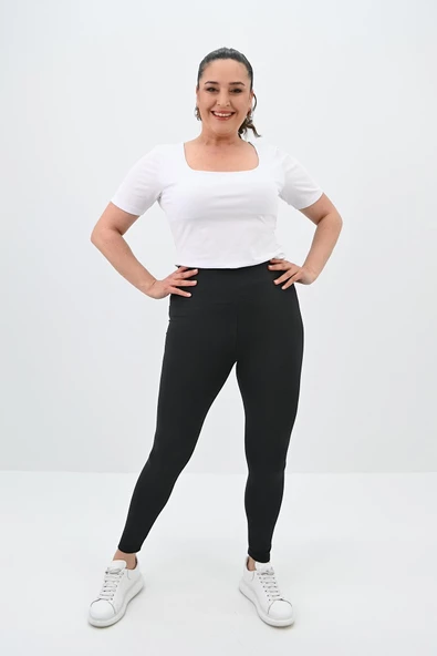 Kadın Büyük Beden Yüksek Bel Tayt 6271-24 - 3