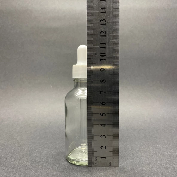 50Ml Beyaz Plastik Kapaklı Şeffaf Cam Damlalıklı Şişe ,  50 Cc Saydam Cam Damlalıklı Şişe x 6 Adet - Resim 3