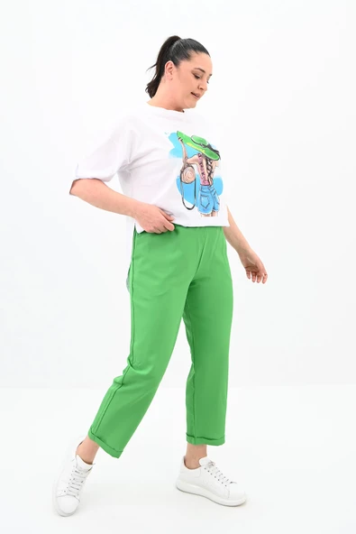 Kadın Büyük Beden Oversize T-shirt Takım 8104-24 - 7