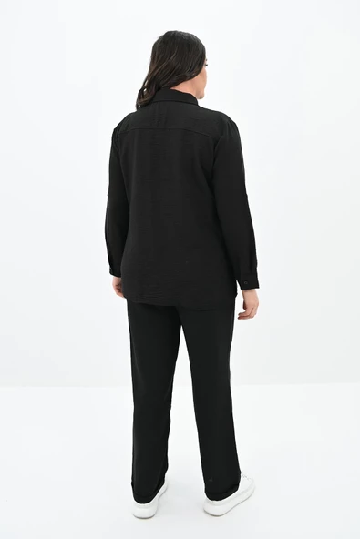 Kadın Büyük Beden Gömlek Takım 8094-24 - 4