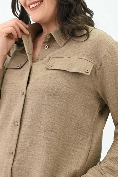 Kadın Büyük Beden Gömlek Takım 8094-24 - 9