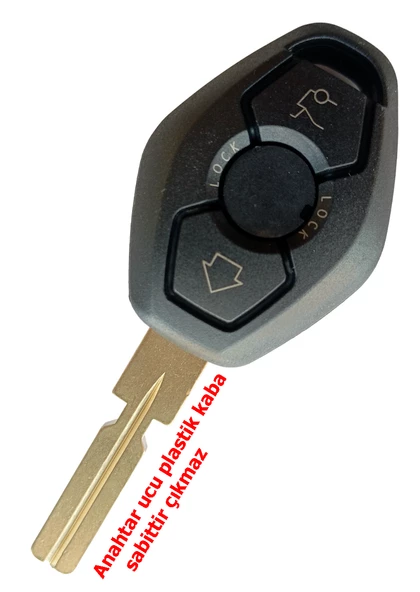 BMW E46 E60 E90 X3 X5 Uyumlu 3 Tuşlu Anahtar Kumanda Kabı Oto Anahtarlık HU58 Uçlu Logolu - 2