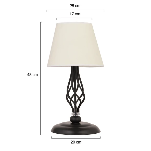 Lupin Beyaz Şapkalı Siyah Masa Lambası Modern Tasarım Salon-Yatak Odası Retro Abajur - Resim 8