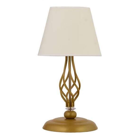 Lupin Beyaz Şapkalı Gold Masa Lambası Modern Tasarım Salon-Yatak Odası Abajur - Resim 3