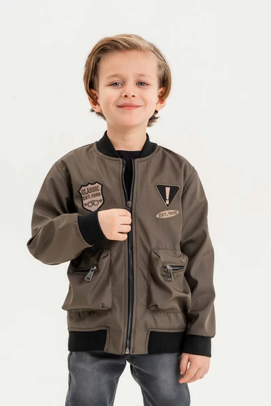 Balon Cepli Su Geçirmez Fermuarlı Astarlı Erkek Çocuk Ceket ürün görseli 1