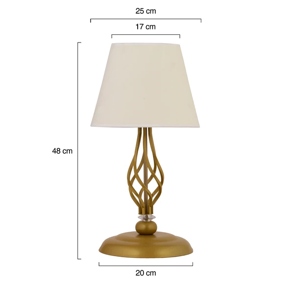 Lupin Beyaz Şapkalı Gold Masa Lambası Modern Tasarım Salon-Yatak Odası Abajur - Resim 10