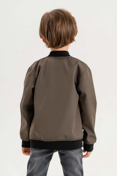 Balon Cepli Su Geçirmez Fermuarlı Astarlı Erkek Çocuk Ceket - Resim 5