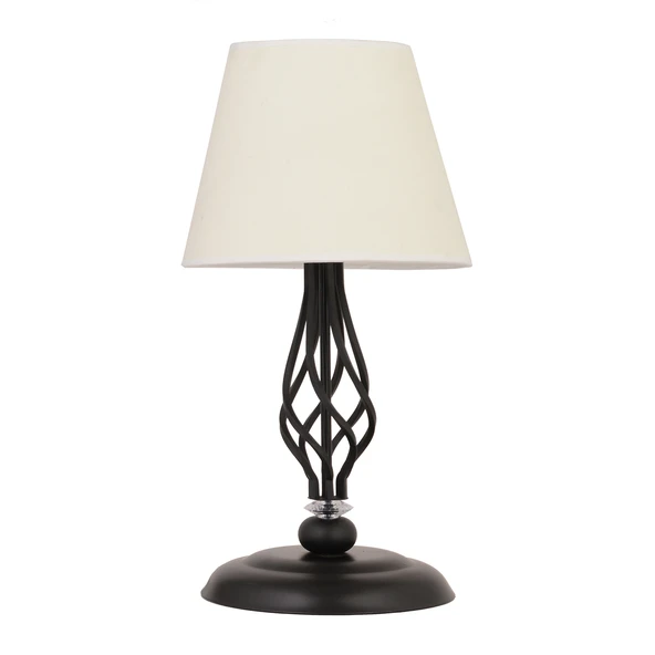 Lupin Beyaz Şapkalı Siyah Masa Lambası Modern Tasarım Salon-Yatak Odası Retro Abajur - Resim 3