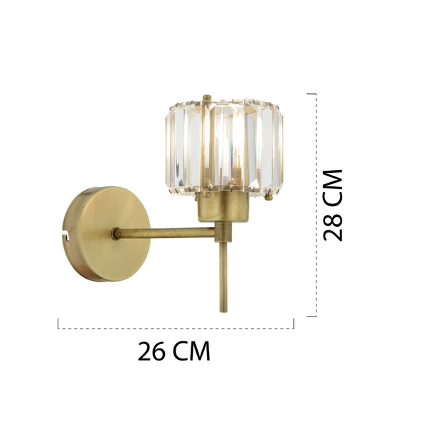 Sadem Eskitme Kristal Taşlı Duvar Lambası Yatak Odası-Yatak Başı-Salon için Aplik - Resim 7
