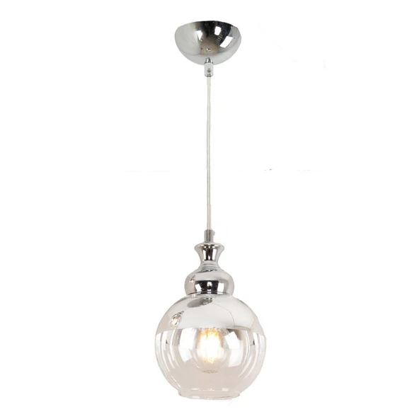 Leon Tekli Krom Sarkıt Salon Avize Çap:15Cm - Resim 5