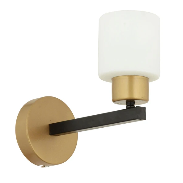 Jade Eskitme Siyah Boyalı Beyaz Camlı Duvar Lambası Yatak Odası-Banyo-Yatak Başı Aplik - Resim 5