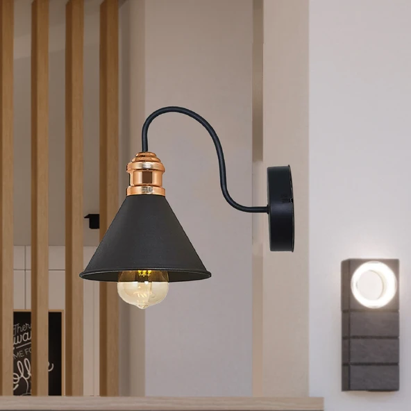 Görez Siyah Yatak Odası-Yatak başı,Cafe,Restoran için Duvar Lambası Modern Retro Aplik ürün görseli 1