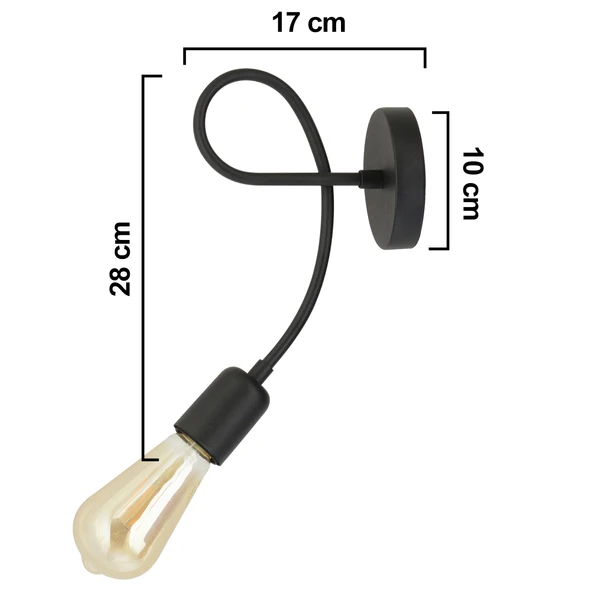 Alegra Siyah Yatak Odası-Yatak başı,Cafe,Restoran için Duvar Lambası Modern Retro Aplik - Resim 7