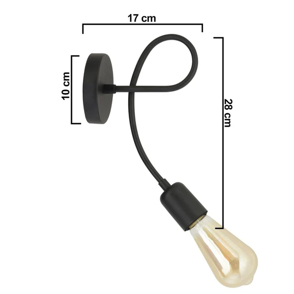 Alegra Siyah Yatak Odası-Yatak başı,Cafe,Restoran için Duvar Lambası Modern Retro Aplik - Resim 8