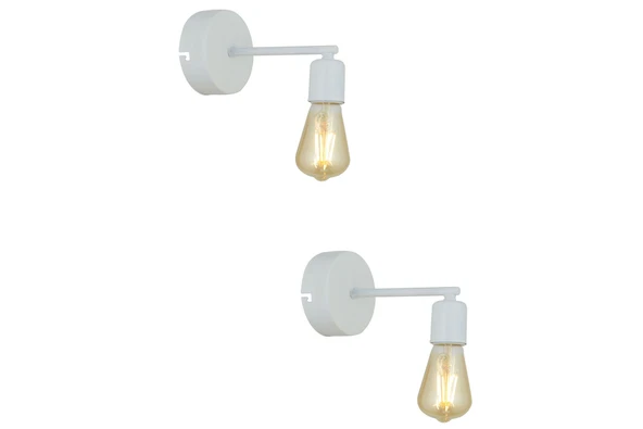 Binay Beyaz 2'li Aplik Seti Yatak Odası-Yatak başı,Cafe,Restoran için Duvar Lambası ürün görseli 1
